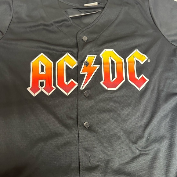 AC/DC Black Button Down Shirt with Red and Yellow Logo unisex - Picture 8 of 8